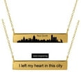 thumbnail image 2 of Personalized Sterling Silver, Gold Plated, 10k or 14k City Skyline Bar Necklace With 18 inch Link Chain, 2 of 2
