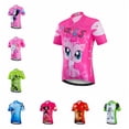 thumbnail image 2 of 2022 Maillot de ciclismo para niños y niñas, camiseta de manga corta para bicicleta de montaña o carretera, ropa de verano, color rosa, 2 of 5