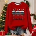 thumbnail image 4 of Craaazy Christmas Sweaters for Women Crew Neck Long Sleeve Shirts Xmas Holiday Warm Tops Gifts, 4 of 5