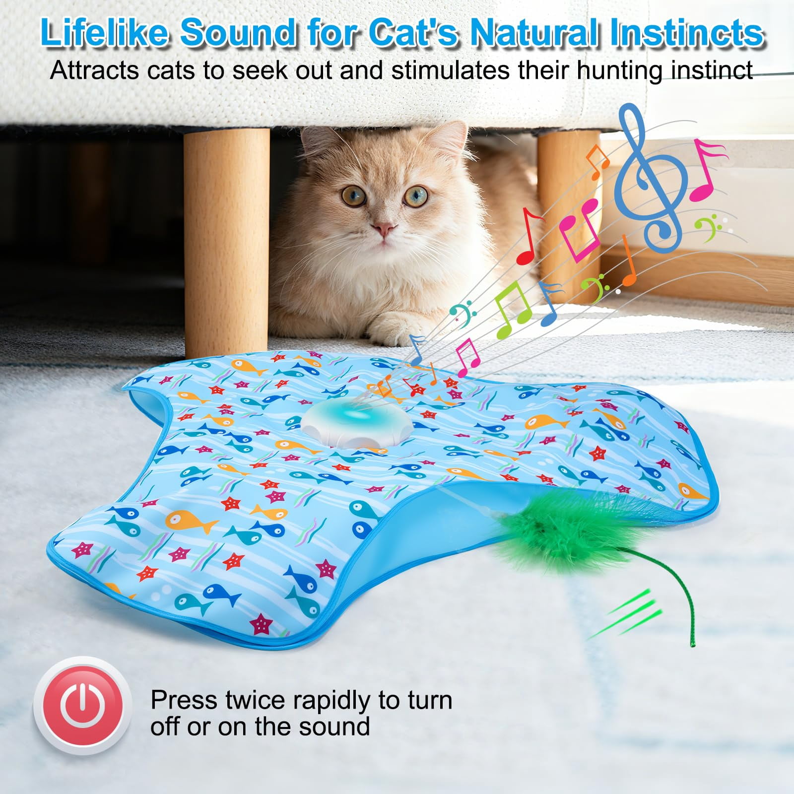 Interactive Cat Toys For Indoor Cats  Automatic And Seek Motion-activated With Moving & Animal Chirps Usb Rechargeable Electric Enrichment Bored Adult Kittens