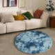 thumbnail image 4 of Alfombra redonda tie-dye, alfombra de lana sintética suave, alfombra circular con respaldo antideslizante, revestimiento decorativo para el suelo, alfombra de acentos mullida, 60 cm de diámetro para, 4 of 4