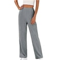 thumbnail image 2 of Wyongtao Women's Yoga Sweatpants Wide Leg Lounge Pajamas Pants Drawstring Workout Comfy Joggers Pants with Pockets,Gray XL, 2 of 7
