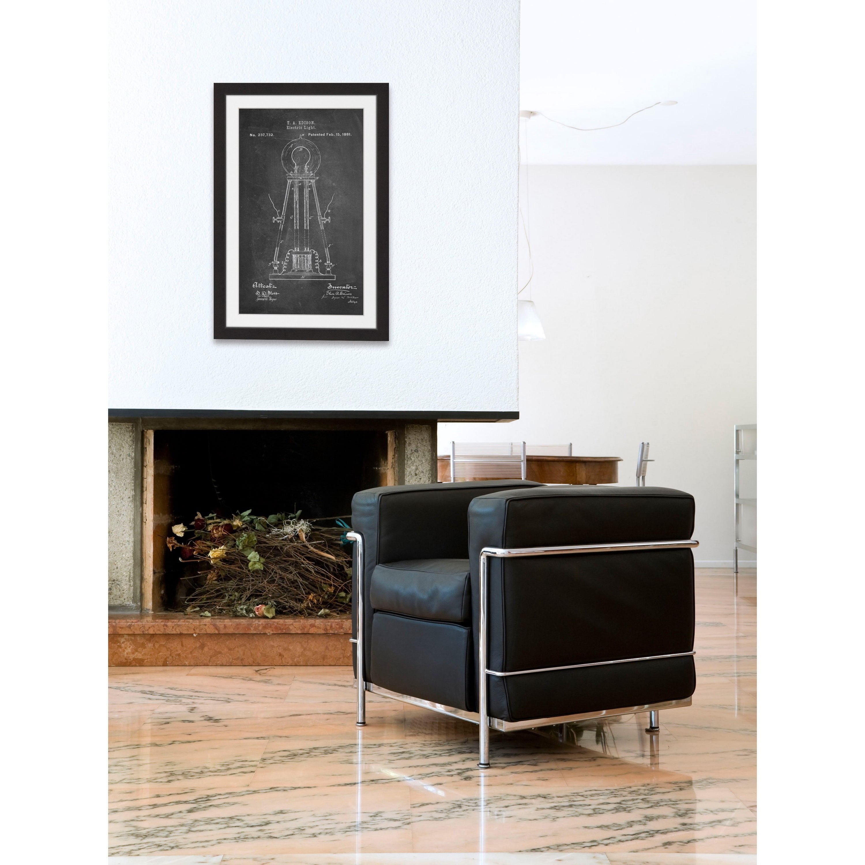 "Edison Light 1881 Chalk" Framed Painting Print