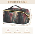 thumbnail image 4 of FORMRS Makeup Bag Travel Cosmetic Organizer for Women Fold Flat Zipper Pouch with Handle, Psychedelic Forest, 4 of 8