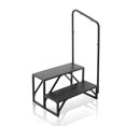 thumbnail image 1 of RV Steps, 2-Step RV Stairs, 440 LBS Load Capacity, Thickened Carbon Steel, With Handrail, Non-Slip Steps for Safe Entry and Exit, Suit for RV, Trailer, Camper Steps, 1 of 6