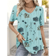 thumbnail image 5 of Blusas de moda para mujer, camiseta con estampado de flores en 3d, camiseta blanca Kawaii con cuello en V, ropa femenina, camisetas de verano de gran tamaño 2024, 5 of 5