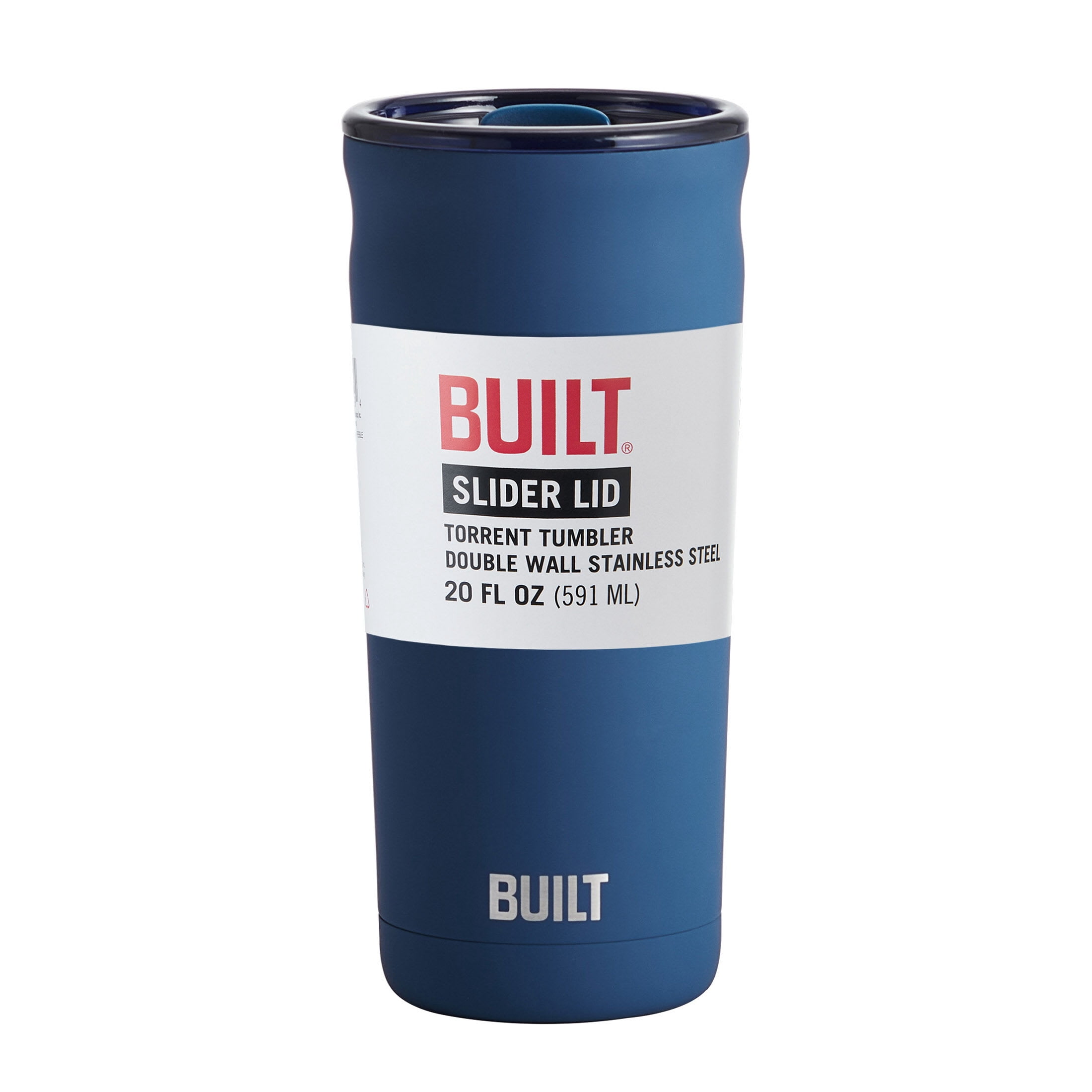 BUILT Torrent 20 fl oz Double-Wall Vacuum Insulated Tumbler, Blue
