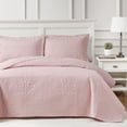 thumbnail image 1 of Juego de colcha Hansleep de damasco rosa California King, 3 piezas, 1 of 6