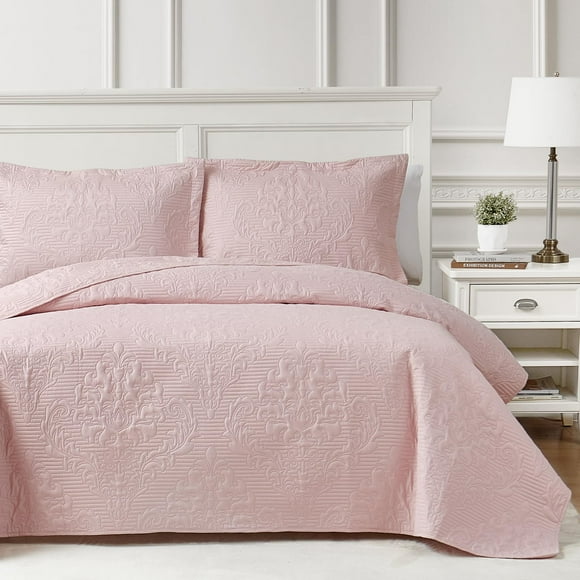 Juego de ropa de cama Hansleep Damask Pink Twin Colt, 2 piezas