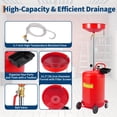 thumbnail image 7 of GARVEE Waste Oil Drain Tank,20 Gallon Air-Operated Waste Oil Drain Change Tank,Portable with 15" Funnel & Wheels,Adjustable Height 38-65",Red, 7 of 7