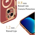 thumbnail image 3 of for iPhone 14 Plus Case Compatible with MagSafe, Luxury Love Heart Soft Phone Case, Full Camera Lens Protection Magnetic Case for iPhone 14 Plus for Women Girls (6.7") - Red, 3 of 14