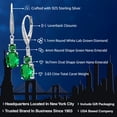 thumbnail image 2 of Gem Stone King 925 Sterling Silver Green Nano Emerald and White Lab Grown Diamond Dangle Earrings for Women (3.63 Cttw, Oval 9X7MM), 2 of 4