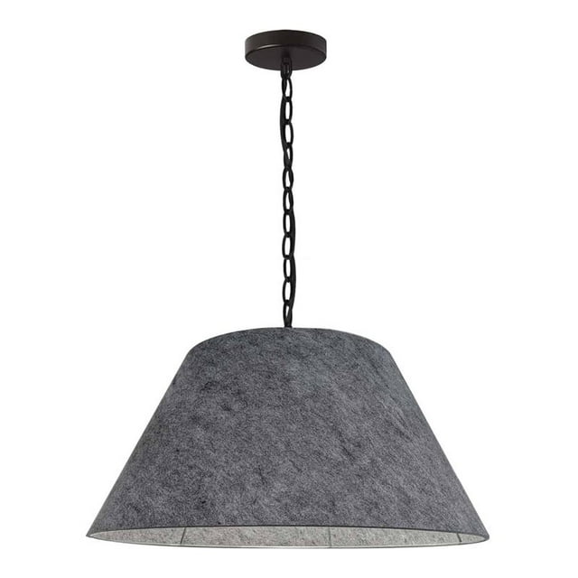 Dainolite Brynn Moyen 1-Light 100W Transitional Feutre Tissu Pendentif en Gris