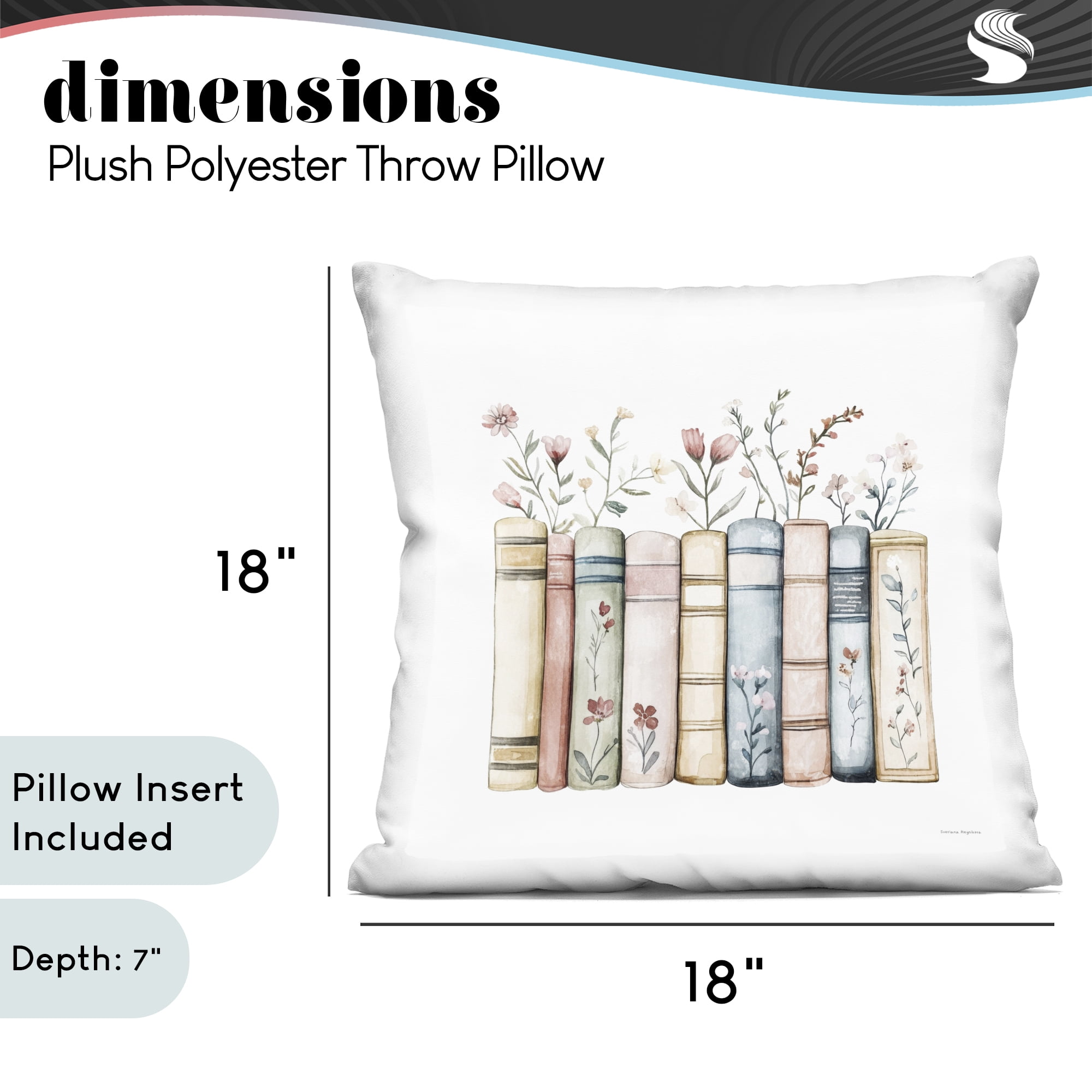 Stupell Industries Words That Blossom Decorative Printed Throw Pillow, design by Svetlana Aleynikova