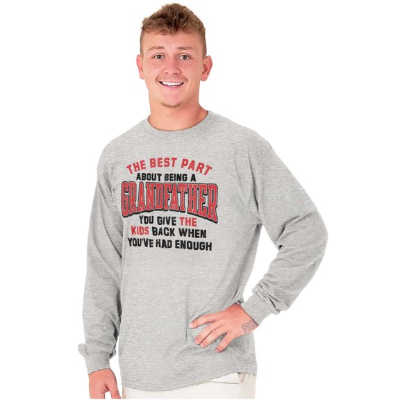 Grandpa's Had Enough Grandfather Joke Men's Big & Tall Long Sleeve Graphic Tee Brisco Brands 2X