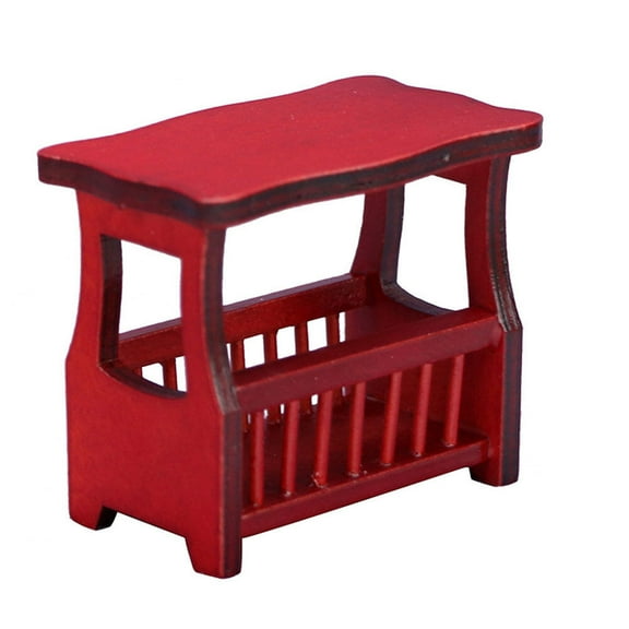 UPOUART 1Pc Red Rectangular Wood for Dollhouse Living Room Furniture 7.2X6.2X4.3In