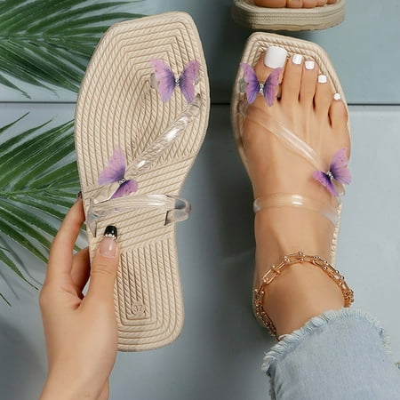

Fanxing Clearance Ladies Sandals Crystal Jeweled Flats Sandals Dressy 2023 Casual Summer Glitter Jellies Sandal Shoes Purple 7