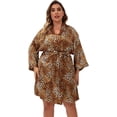 thumbnail image 1 of GFDYREE Women's Plus Size Satin Robes Plus Size Silky Kimonos Robes Sleepwear,Short, 1 of 5