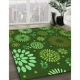 thumbnail image 3 of Ahgly Tapis Rond Lavable en Machine Intérieur Transitionnel Vert Forêt Foncé, 4 Pieds Rond, 3 of 7