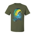thumbnail image 2 of Mahi-Mahi Fish Catching Small Fish Animal Lover Men's Graphic T-Shirt, Military Green, 5XL, 2 of 3