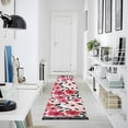 thumbnail image 4 of Yayeee Runner Rug for Bedroom 2'x6' Machine Washable Hallway Non Slip Mat, Pink and Red Flowers, 4 of 8