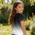 thumbnail image 6 of Dwellite Girls V-Neck Shirts Short Sleeve Cute Summer Tee Shirts Baggy Soft Tops 3-13 Years Black 110, 6 of 7