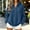 Blue, variant on Women's Waffle Knit Henley Pullover Mock Neck Long Sleeve Button Top Relaxed Fit Casual Sweatshirt with Ribbed Trim