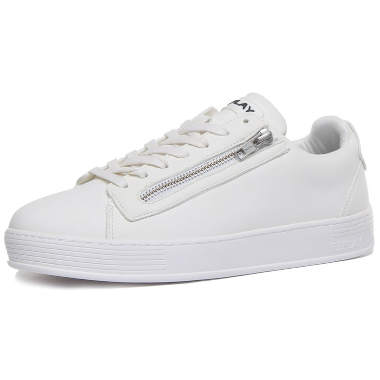 Replay sneakers in white with metallic detail