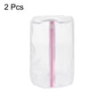 thumbnail image 3 of Uxcell 2Pack 8.7x13Inch Bolsa de Lavandería Cilíndrica de Malla Fina para Lavado de Zapatos, Blanco/Rosa, 3 of 6