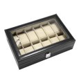 thumbnail image 2 of Caja De Almacenamiento De Reloj De 12 Rejillas Organizador De Reloj De Pu Vitrina De Reloj Duradera Con Cerradura De Metal Advancent HA017429-00, 2 of 6