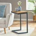 thumbnail image 7 of SSyao Modern Industrial Firwood C-Shaped Accent Side Table with Iron Frame, Small, 7 of 7