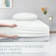 thumbnail image 6 of LBRO2M Bed Sheets Set, 1800 Series Hotel Luxury Double Brushed Soft Microfiber Sheets, Deep Pocket 4-Piece, Queen, White, 6 of 8