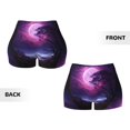 thumbnail image 5 of Picia Purple Moon Tree Night Sky Printed Workout Shorts for Women Seamless Scrunch Butt Lifting High Waisted Yoga Gym Booty Running Moisture-wicking Short Pants-Small, 5 of 9