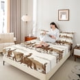 thumbnail image 4 of Castle Fairy Animal Horse 4-Piece Full Size Sheets,Western Cowboy Bed Sheets,Exotic Style Lightweight Sheet Sets,Lightweight Rustic Room Decor, 4 of 7