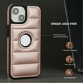 thumbnail image 2 of Allytech Business Case for iPhone 14, Premium Vegan PU Leather Luxury Elegant Slim Fit Shell, Logo Hollow View Shockproof Non-Slip Protective Cover for iPhone 14 - Rosegold, 2 of 6