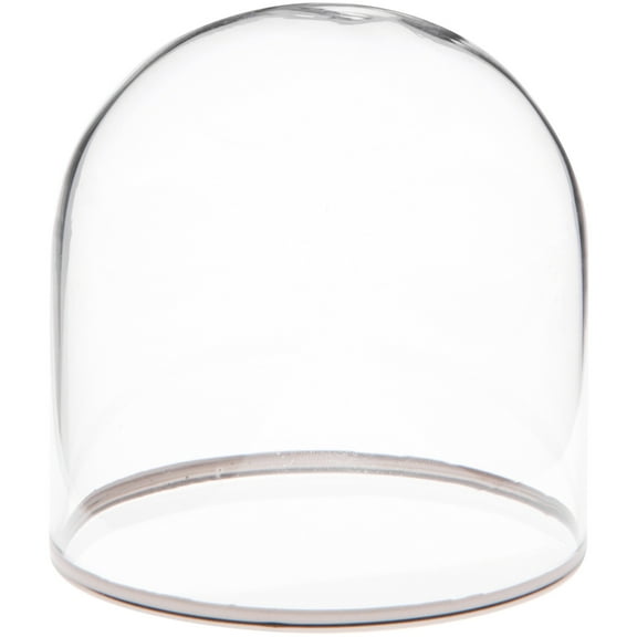 Plymor 3" x 3" Glass Display Dome Cloche with Silver Rim (no Base)