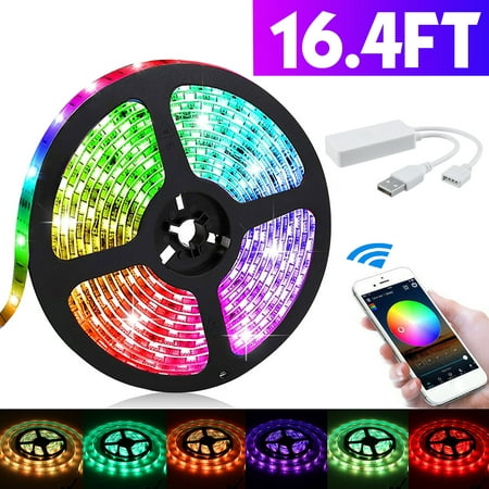 RGB Smart Wireless WiFi LED Strip Light APP Remote Control, For Alexa Google Home Sync to Music 3.3~16.4FT For Android ISO Kitchen Home (The Best Music Downloader App For Android 2019)