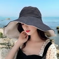 thumbnail image 3 of Womens Summer Sun Hat Wide Brim Outdoor UV Hat Foldable Double Layer Bucket Cap for Beach Fishing Hiking, 3 of 5