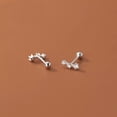 thumbnail image 3 of GKNET Womens Silver CZ Curved Bar Stud Earrings Surgical Steel Dainty Trendy Jewelry, 3 of 4