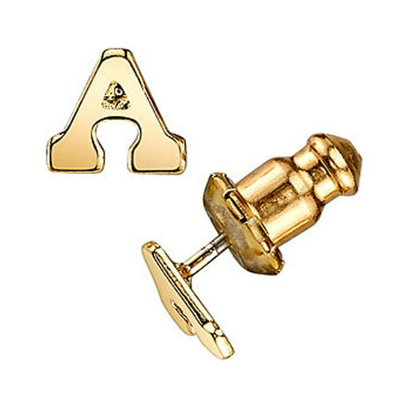 1928 Jewelry Women's 14K Gold Dipped "A" Initial Button Stud Earrings