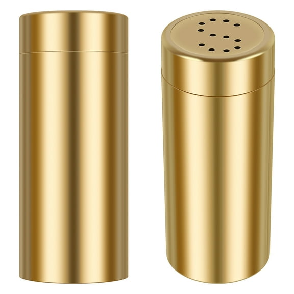 2Pcs Salt and Pepper Shakers Set Stainless Steel Spice Dispenser Shaker Wide Mouth Pepper Dispenser Smooth Salt Dispenser Practical Salt Pepper Shaker for Home Barbecue Cooking