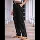 thumbnail image 4 of Pantalones Cargo de Cintura Alta para Mujer, Pantalones Casuales de Pierna con 6 Bolsillos. Negro M, 4 of 8