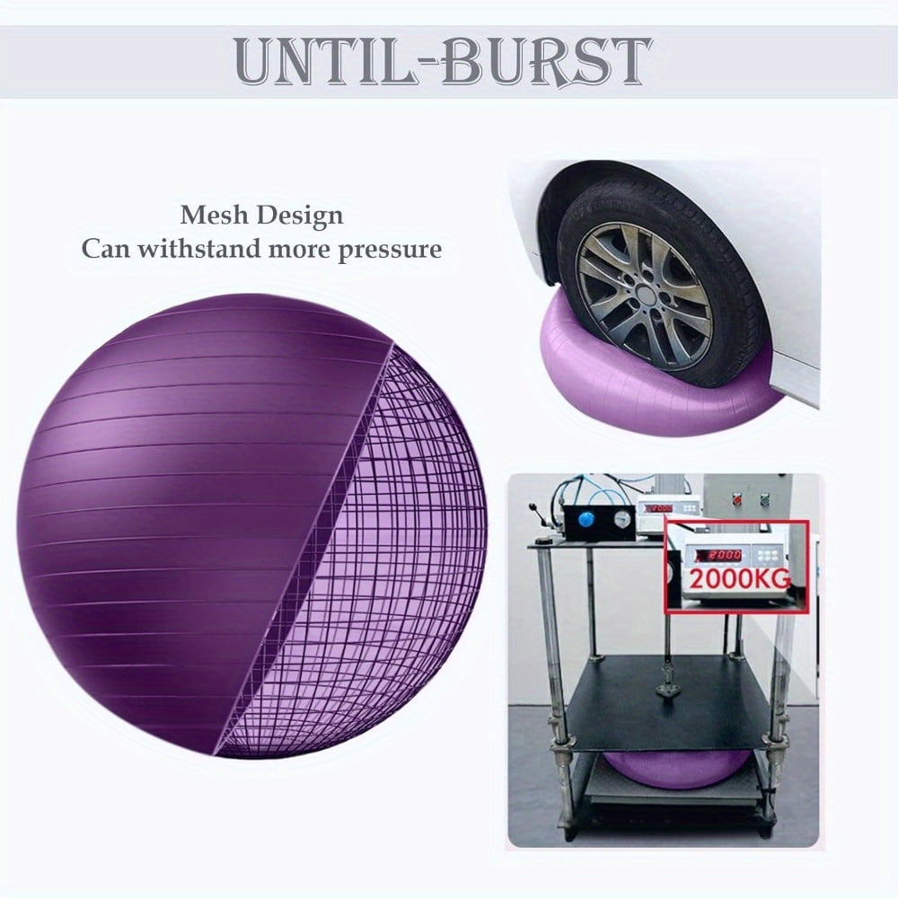 Soft Exercise ball, Anti-Burst Yoga Ball Chair Supports 2200lbs, Stability Swiss Ball w/ Pump for Pregnancy Birthing, Excersize, Workout, Fitness, Balance, Gym, Physio, Abs (Office & Home & School)
