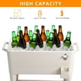 thumbnail image 4 of Zimtown Cooer Cart 80 Quart Rolling Ice Chest on Wheels Bar Drink Cooler Cart with Shelf White, 4 of 7