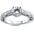 thumbnail image 1 of 1/2ct Vintage Style Engagement Ring Setting 14K White Gold Semi Mount, 1 of 4
