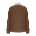thumbnail image 7 of yoeyez Sherpa Fleece Hoodies for Women Winter Fuzzy Oversized Color Block Pullover Hoodie Soft Comfy Cozy Pajamas Tops with Pockets Brown,S, 7 of 7