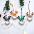 thumbnail image 1 of Ganfancp Colgante de Cuerno de Reno Tejido a Mano Adornos Redondos para El Árbol de Navidad Regalo de Navidad de Algodón Decoración de Joyería Tejida Decoración de La Pared Del Hogar Ofertas Del Día, 1 of 6