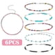 thumbnail image 3 of Paquete de 6 cadenas de cuentas de colores, collares de cuentas de playa, collares cortos de cuentas pequeñas de estilo bohemio, collar de clavícula sexy, joyería de moda ajustable de 30 a, 3 of 7