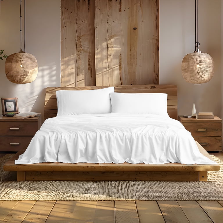 Color Sense 1200 Thread Count Cotton Blend Sateen Queen Sheet Set photo 2