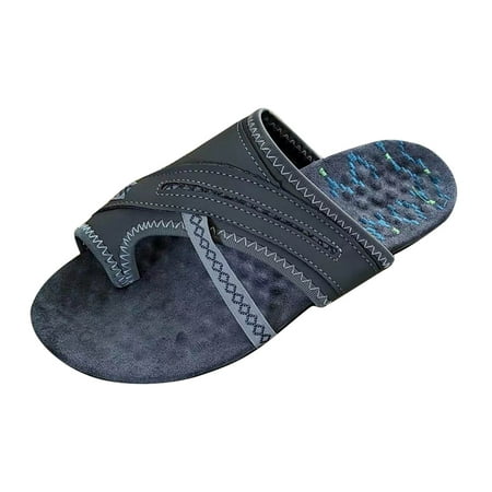 Value for Money Plus-size Flip-toe Slippers  Casual Beach Shoes  Comfortable Footbed  Soft Flip Flops  Summer Footwear  for Women  Easy to Wear  Breathable  Sandals  Plus Size Romper|Pu Gray